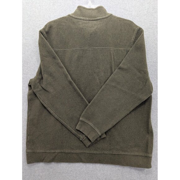 Tasso Elba Sweater Mens 2XL Olive Green Quarter Zip Pullover Mock Neck Knit - Picture 5 of 8